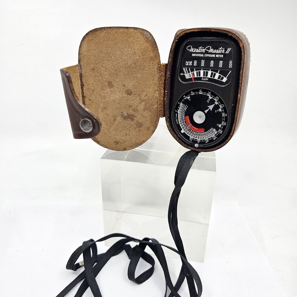 Weston Master II Camera Universal Exposure Light Meter w Leather Case VINTAGE